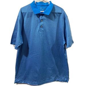 Jos. A. Bank LeadBetter Golf Polo Shirt Short Sleeve Birdseye Blue Men's Size XL